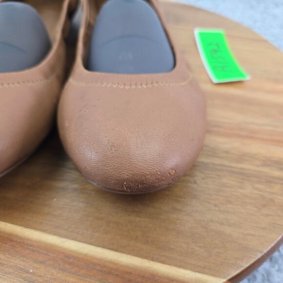 Tory Burch Brown Leather Casual Slip On Daily Lifestyle Ballet Flat Womens 8.5 M - Picture 5 of 14